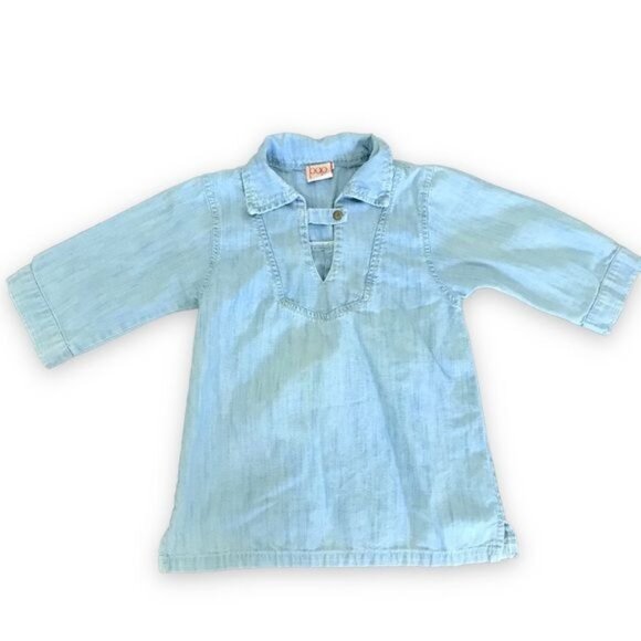 BaoBab Collection Little Girl's Chambray Denim Tunic Shirt Size 5T Made in India - Picture 1 of 4